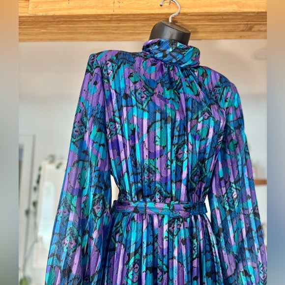 Vintage 80s–90s Pleated Midi Dress | D’Allaird’s | Size 12 | 28–36" Waist - Picture 2 of 12